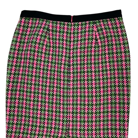 Boden Notre Dame Skirt 10L Pink Green Tweed Wool Blend Pencil Knee Length Career - Picture 8 of 12